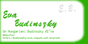 eva budinszky business card